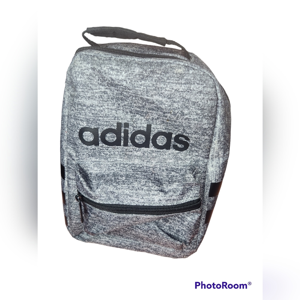 Adidas - Santiago gray with signature stripes insulated lunch bag